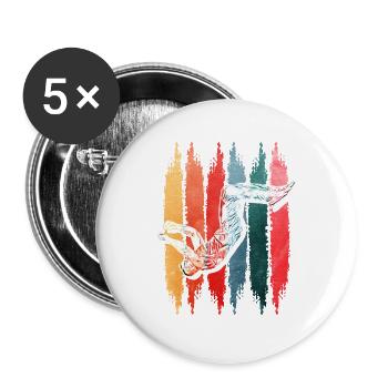 Parkour cadeau de course - Lot de 5 grands badges (56 mm) - blanc - Devant