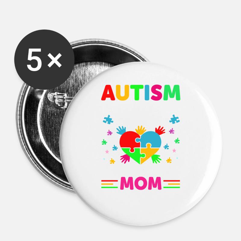 Autism doesn't come with a manual - Buttons large 2.2''/56 mm (5-pack) - white
