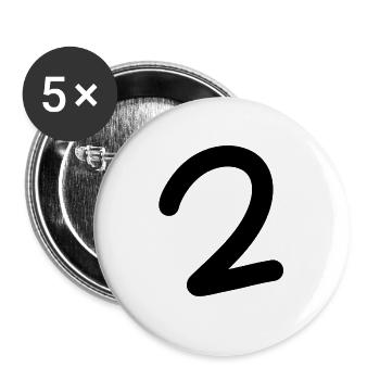 2 Black - Buttons large 2.2''/56 mm (5-pack) - white - Front