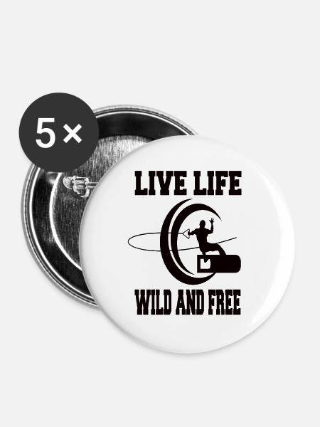 wakeboarding - Buttons groß 56 mm (5er Pack) - Weiß