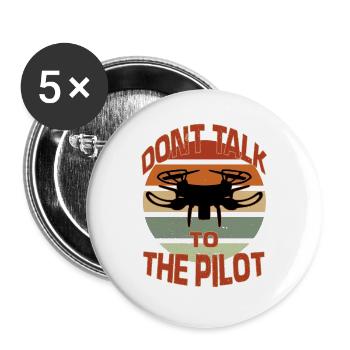 Rétro pilote de drones hobby drones voler des drones - Lot de 5 grands badges (56 mm) - blanc - Devant