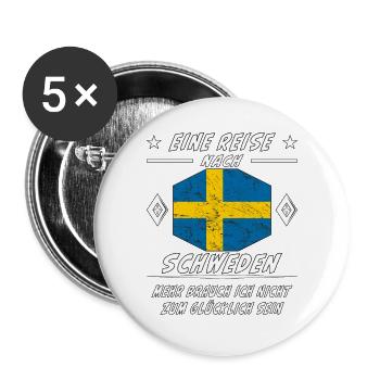 EINE REISE NACH SCHWEDEN - Buttons groß 56 mm (5er Pack) - Weiß - Vorne