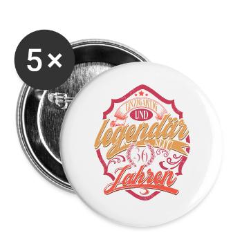 36. Geburtstag - Buttons groß 56 mm (5er Pack) - Weiß - Vorne