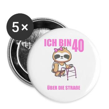 40 s’il vous plaît aidez-moi sur la route 40e anniversaire - Lot de 5 grands badges (56 mm) - blanc - Devant