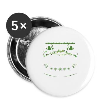 Never with a gardener garden plant - Buttons large 2.2''/56 mm (5-pack) - white - Front