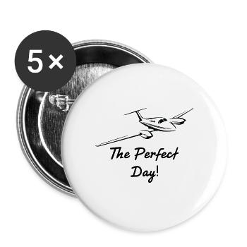 Avion - Lot de 5 grands badges (56 mm) - blanc - Devant