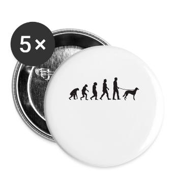 Saluki Evolution Persischer Windhund Geschenk - Buttons groß 56 mm (5er Pack) - Weiß - Vorne