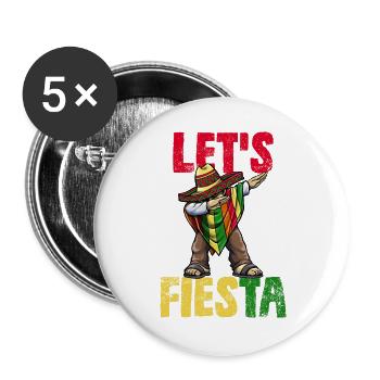 Cinco de Mayo Mexikaner Dabbing - Buttons groß 56 mm (5er Pack) - Weiß - Vorne