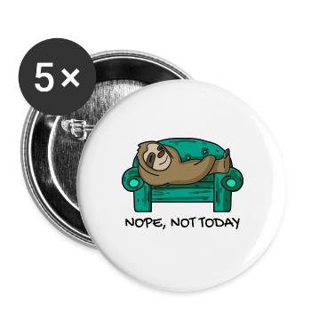 Paresseux drôle sur canapé cadeau - Lot de 5 grands badges (56 mm) - blanc - Devant