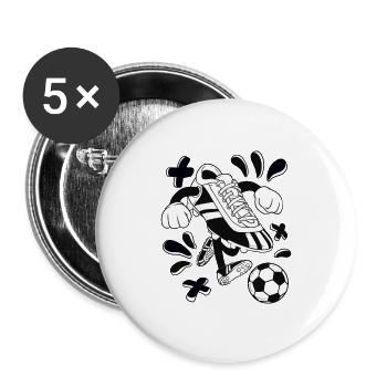 Sports Soccer Shoes - Buttons large 2.2''/56 mm (5-pack) - white - Front