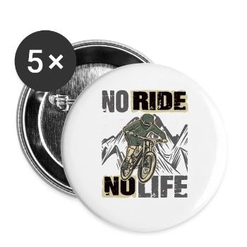 Downhill Mountain Bike No Ride No Life Bike - Buttons large 2.2''/56 mm (5-pack) - white - Front