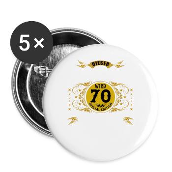 70 Geburtstag 70. Jubiläum 70 Ehrentag Geschenk - Buttons groß 56 mm (5er Pack) - Weiß - Vorne