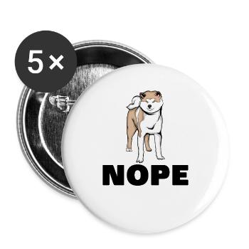 Akita Inu - Buttons large 2.2''/56 mm (5-pack) - white - Front
