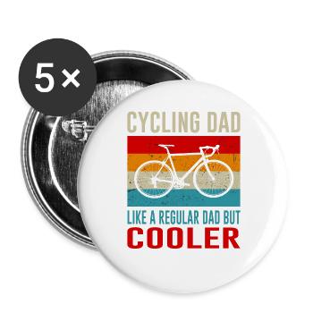Cycling Dad Bike Rider Gift - Buttons large 2.2''/56 mm (5-pack) - white - Front