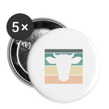 Ich Würde Jetzt Lieber Kühe Melken Kuhliebhaber - Buttons groß 56 mm (5er Pack) - Weiß - Vorne
