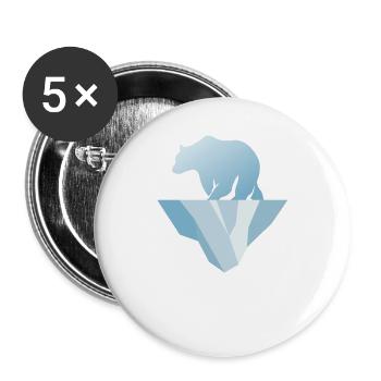 Ours polaire - Lot de 5 grands badges (56 mm) - blanc - Devant