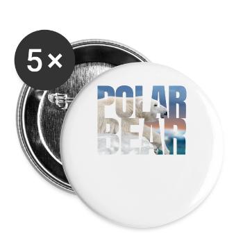 Eisbär - Buttons groß 56 mm (5er Pack) - Weiß - Vorne