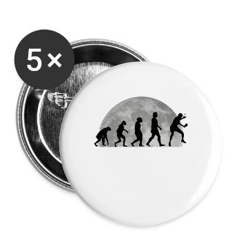 Joueur de ping-pong Evolution Lune ping-pong - Lot de 5 grands badges (56 mm) - blanc - Devant