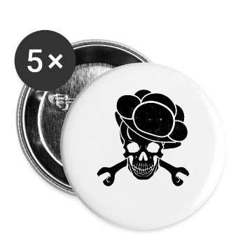 Skull Gift Bollenhut Schwarzwaldmädel - Buttons large 2.2''/56 mm (5-pack) - white - Front