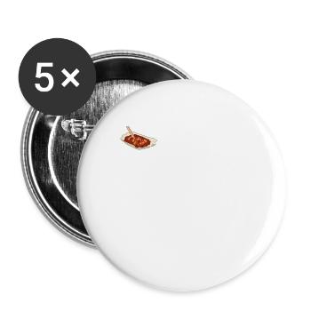 Currywurst - Buttons groß 56 mm (5er Pack) - Weiß - Vorne