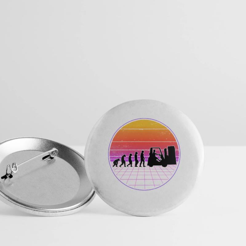 Staplerfahrer Evolution Vaporwave Gabelstapler Buttons groß 56 mm (5er Pack)