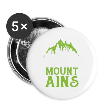 mountains mountains - Buttons large 2.2''/56 mm (5-pack) - white - Front