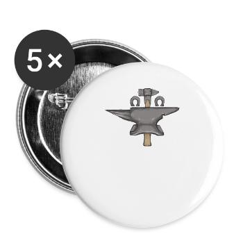 Amboss I Schmied Motiv für Hufschmied - Buttons groß 56 mm (5er Pack) - Weiß - Vorne