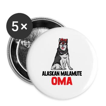 Alaskan Malamute - Lot de 5 grands badges (56 mm) - blanc - Devant