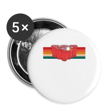 Beer Pong Légende | BeerPong Master Jeux de boisson - Lot de 5 grands badges (56 mm) - blanc - Devant