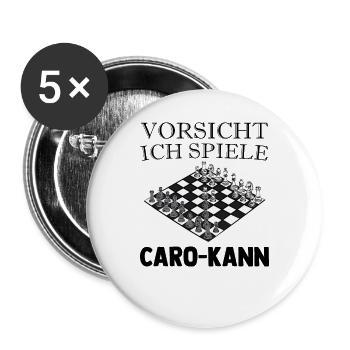 Schach - Buttons groß 56 mm (5er Pack) - Weiß - Vorne
