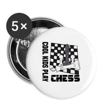 Échecs - Lot de 5 grands badges (56 mm) - blanc - Devant