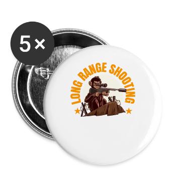 Sniper Monkey Gift. - Buttons large 2.2''/56 mm (5-pack) - white - Front