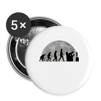 Gamer Evolution Mond Gaming Zocken Video Game - Buttons groß 56 mm (5er Pack) - Weiß - Vorne