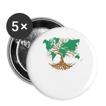 Earth Tree | Protects the Earth Sustainable Living - Buttons large 2.2''/56 mm (5-pack) - white - Front