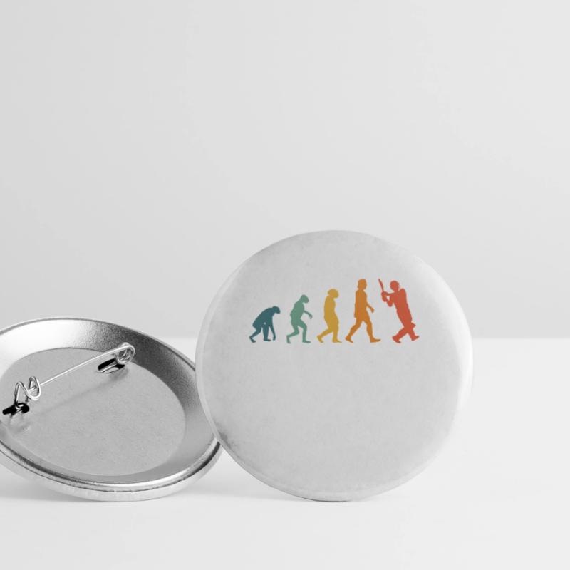 Cricket Evolution Retro Cricketer Buttons large 2.2''/56 mm (5-pack)