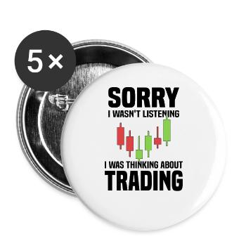 Shareholder Trading Exchange Candle Stock Market - Buttons large 2.2''/56 mm (5-pack) - white - Front