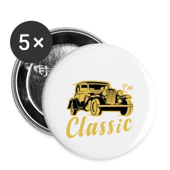 Funny Car Quote For Car Lovers Im Not Old Im Class - Buttons large 2.2''/56 mm (5-pack) - white - Front
