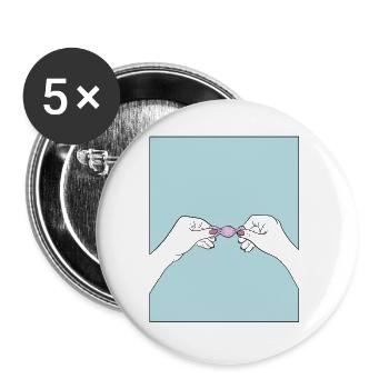 Bonbon - Buttons groß 56 mm (5er Pack) - Weiß - Vorne