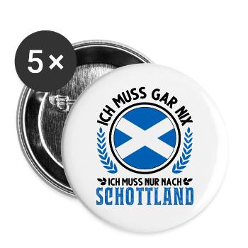 Schottland Urlaub Schottische Flagge Geschenk - Buttons groß 56 mm (5er Pack) - Weiß - Vorne