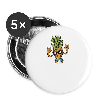 Ananas - Lot de 5 grands badges (56 mm) - blanc - Devant