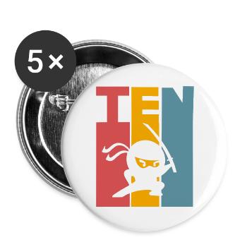 Ninja 10th Birthday Kids - Buttons large 2.2''/56 mm (5-pack) - white - Front