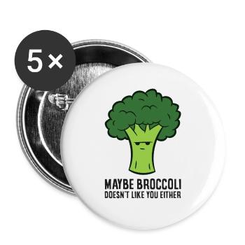 Peut-être que le brocoli ne t’aime pas non plus. - Lot de 5 grands badges (56 mm) - blanc - Devant