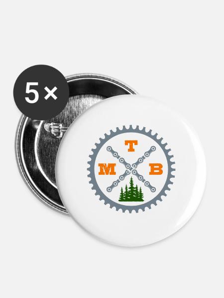 MTB Fahrrad - Buttons groß 56 mm (5er Pack) - Weiß
