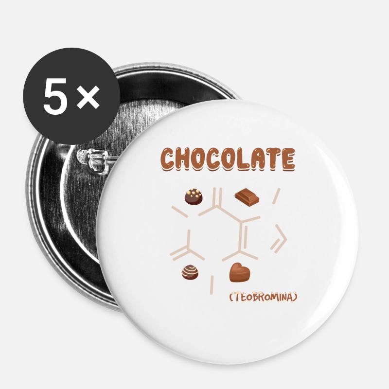 Chocolate - Buttons large 2.2''/56 mm (5-pack) - white