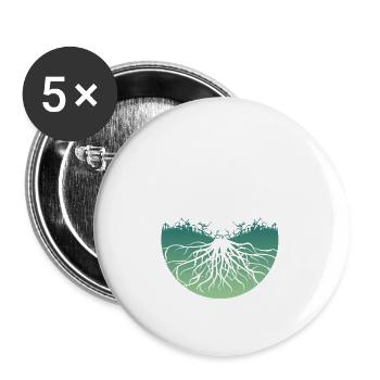 Yggdrasil Wikinger Lebensbaum - Buttons groß 56 mm (5er Pack) - Weiß - Vorne