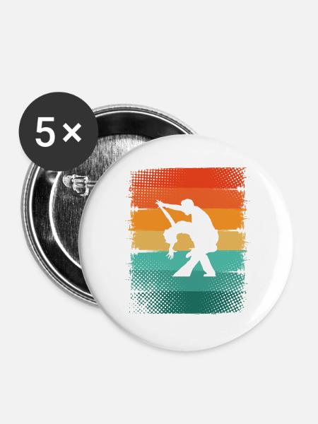 Tanzpaar - Buttons groß 56 mm (5er Pack) - Weiß