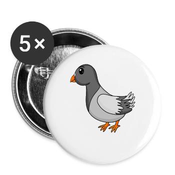 Colombe - Lot de 5 grands badges (56 mm) - blanc - Devant
