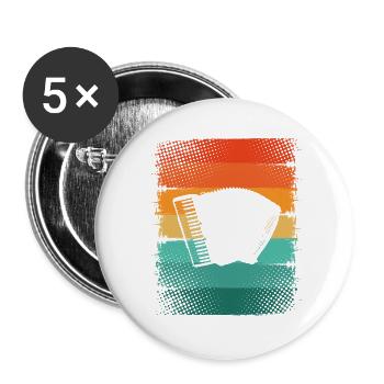 Accordéon - Lot de 5 grands badges (56 mm) - blanc - Devant