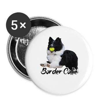 Sheltie Border Collie Dog Sport Collie Pedigree Dog - Buttons large 2.2''/56 mm (5-pack) - white - Front