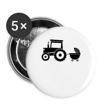 Tractor with baby cart - Buttons large 2.2''/56 mm (5-pack) - white - Front